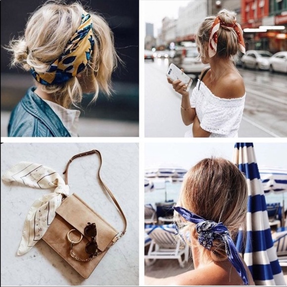 ⭐️1LEFT - Striped silky satin-like scarf - Picture 6 of 6